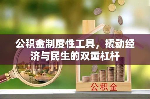 疏附公积金制度性工具，撬动经济与民生的双重杠杆