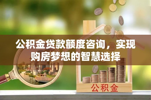 疏附公积金贷款额度咨询，实现购房梦想的智慧选择