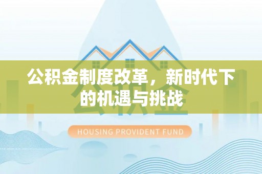 疏附公积金制度改革，新时代下的机遇与挑战