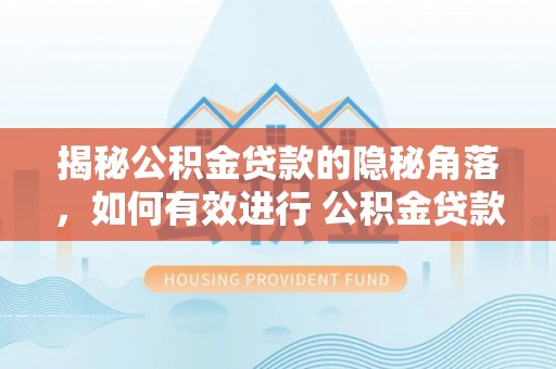 疏附揭秘公积金贷款的隐秘角落，如何有效进行 公积金贷款风险防控