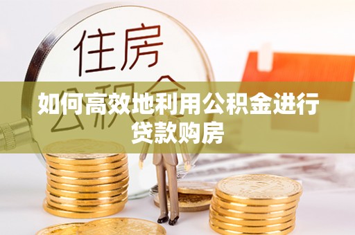 疏附如何高效地利用公积金进行贷款购房