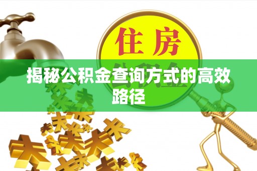 疏附揭秘公积金查询方式的高效路径